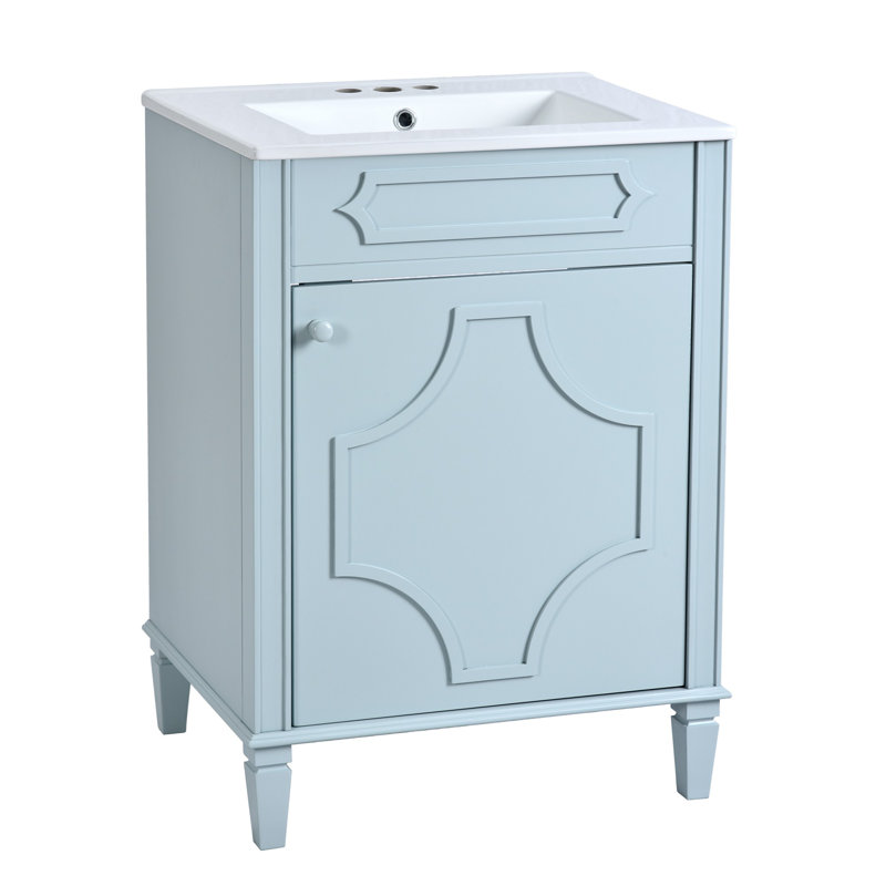 Charlton Home® 24" Bathroom Vanity with Ceramic Countertop | Wayfair